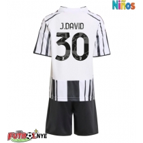 Camiseta Juventus Jonathan David #30 Primera Equipación para niños 2025-26 manga corta (+ pantalones cortos)